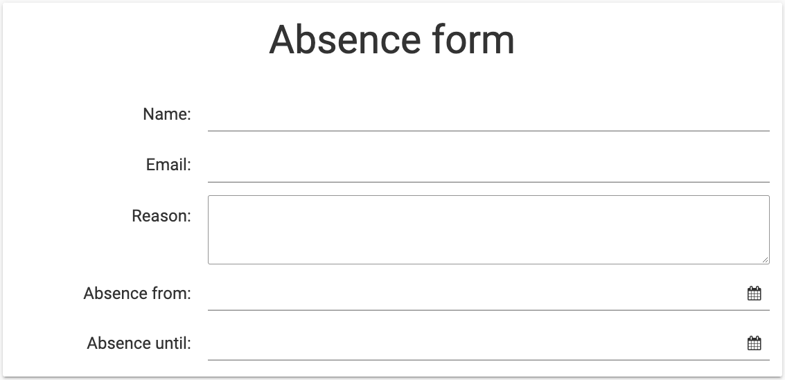 Finished absence form