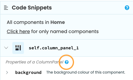 Click this question mark for detailed component docs.