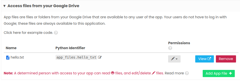 Adding a text file to your app from Google Drive.