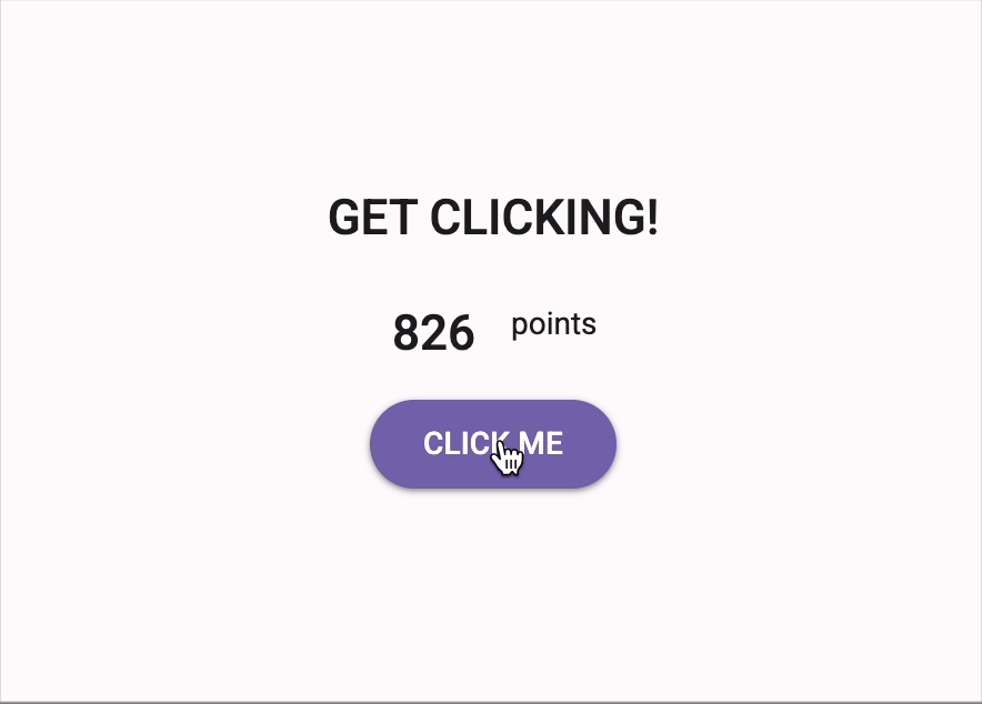 Gif of a user clicking on a button with a counter going up.