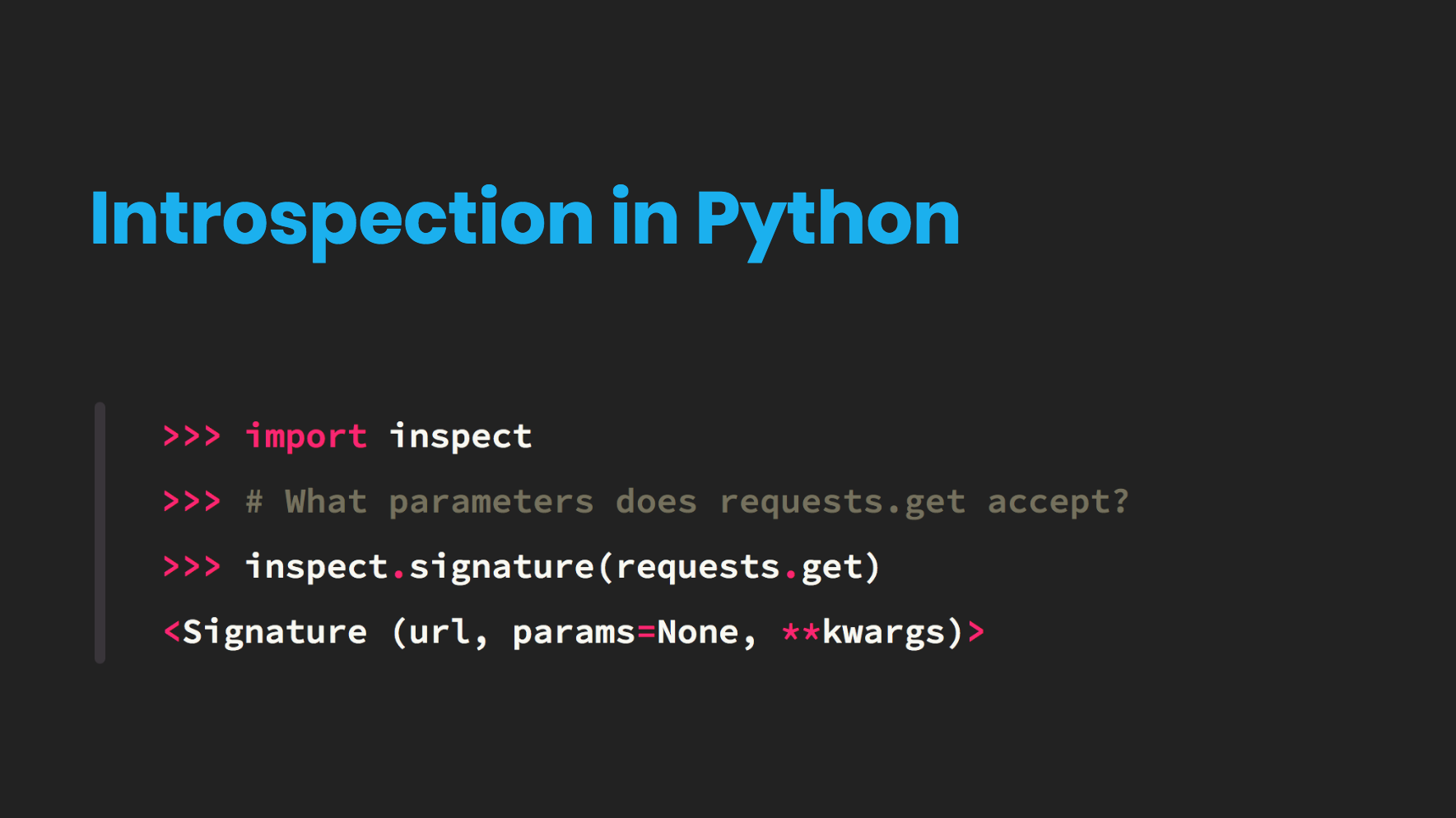 Python objects speak for themselves