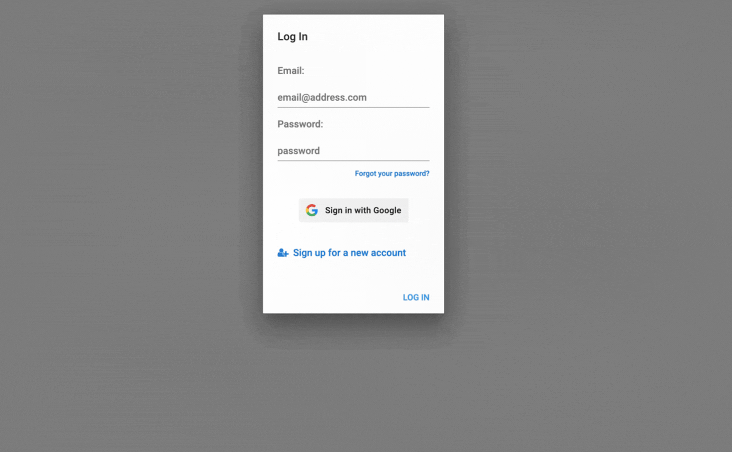 Screen recording showing a login form appearing and user authentication workflow in the LEGO mosaic app