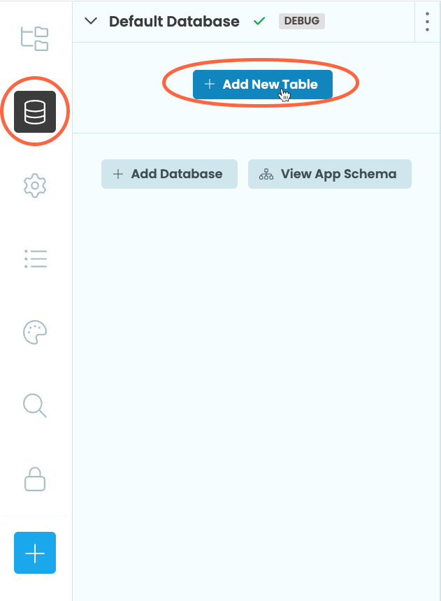 Add Table button highlighted in the Data Service