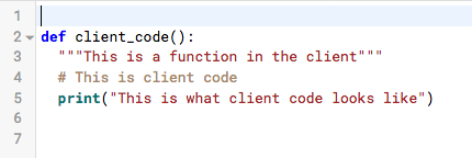Client code.