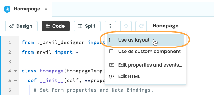 Turn a Form into a Layout