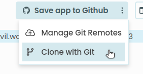 The Clone With Git menu