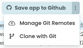 Git dropdown menu