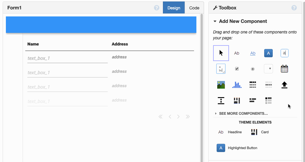 Adding a full width component to a DataRowPanel