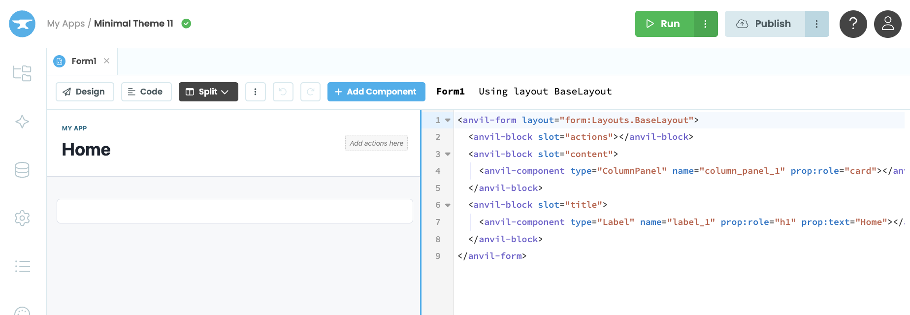 Minimal Theme Form.