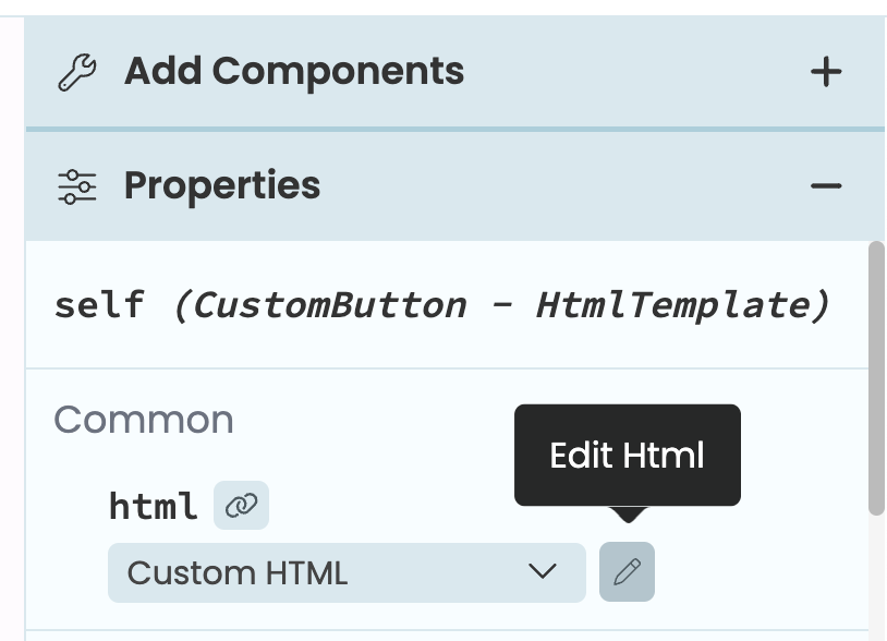 How to open the HTML Form Editor
from the Properties Panel