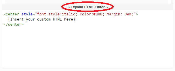 Edit custom HTML