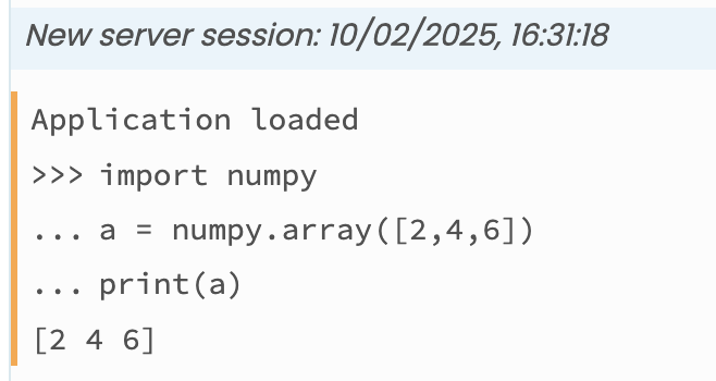 NumPy array output