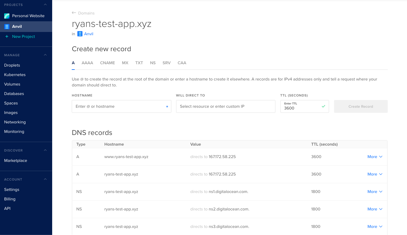 DNS Records Example