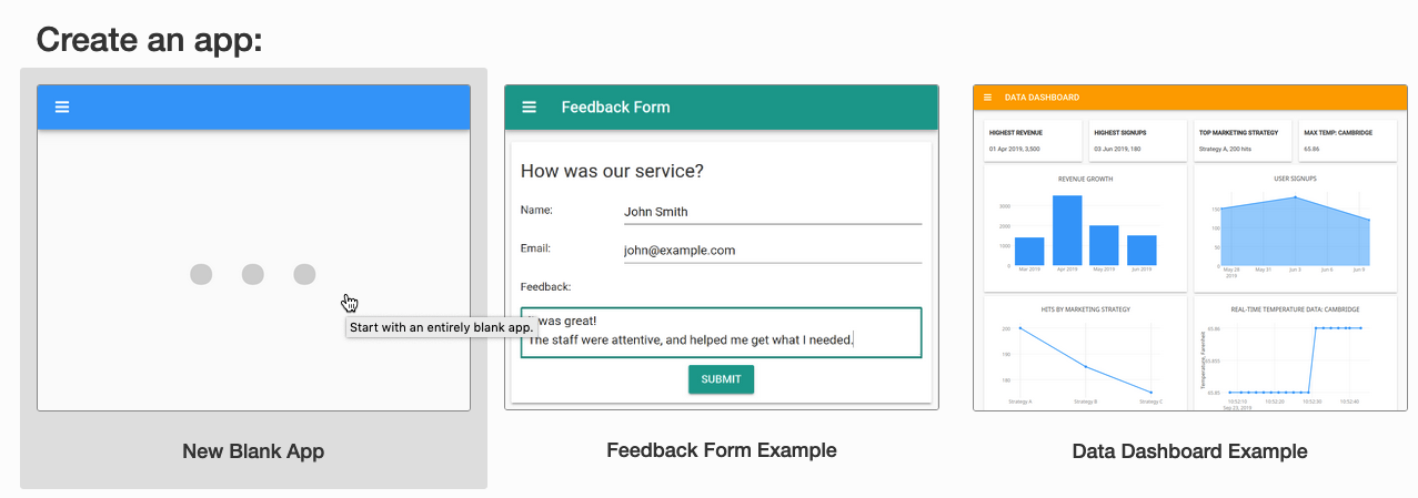 Creasting an Anvil app is fast and easy.