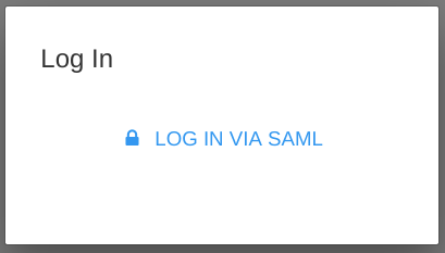 A running app showing a dialog with a link that says 'Login with SAML'.