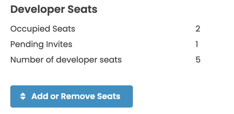 Add or Remove Developer Seats