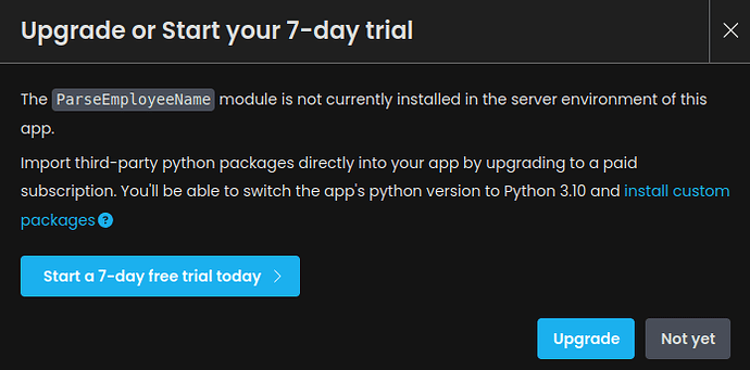 Upgrade or star your 7-day trial