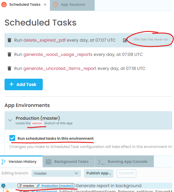 [Beta] Background tasks run as expected, but are reported as not ...