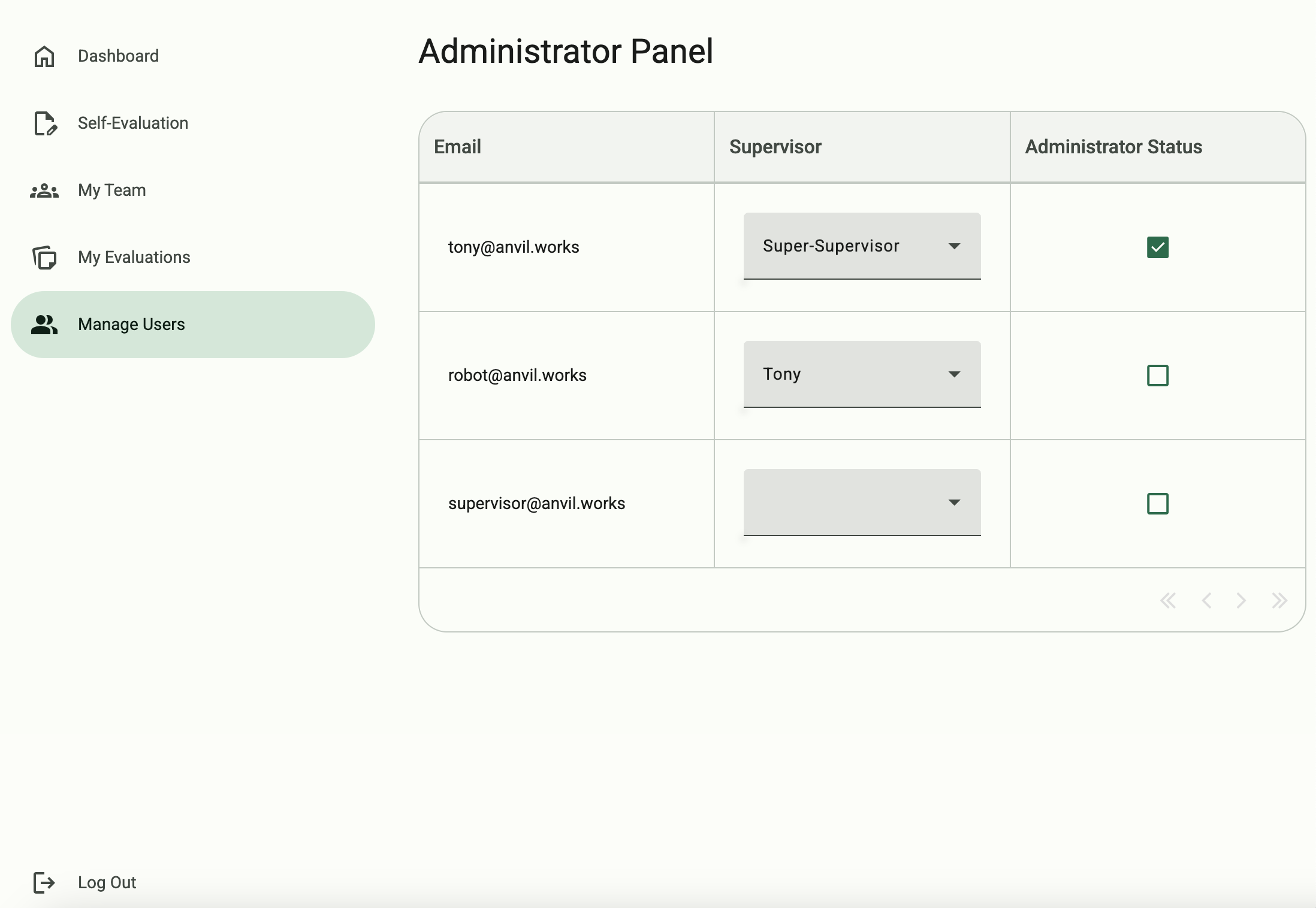 Admins can configure the reporting structure.