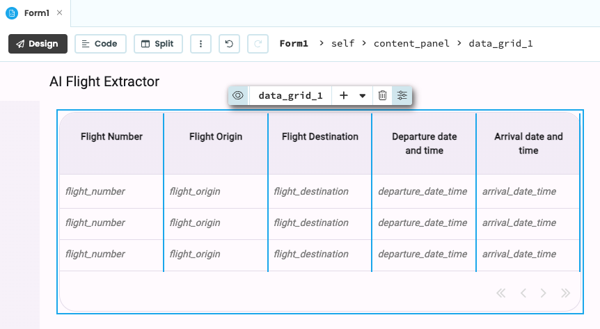 Add a Data Grid column to the UI