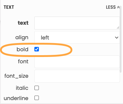 Making the text property of the category_label bold