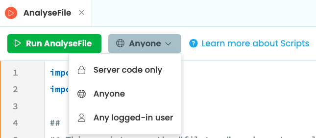 Set script permissions to Anyone