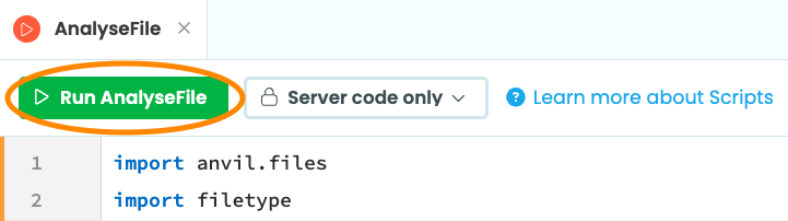 Run the AnalyseFile Script from the editor