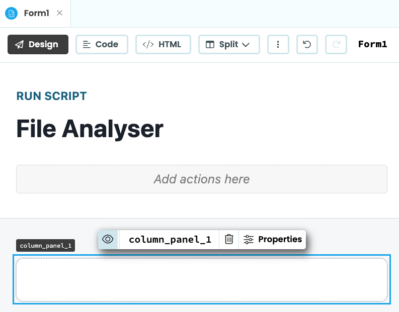 The File Analyser form after updating the page title